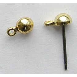 Ball Earring W/ring art.7116G, gold color/2 pcs.