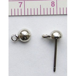 Ball Earring W/ring art.7116S, silver color/2 pcs.