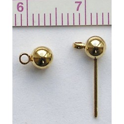 Ball Earring W/ring gold/2 pcs.