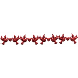 Satin Dove Lace trim Ribbon art. T-94 red/1 m