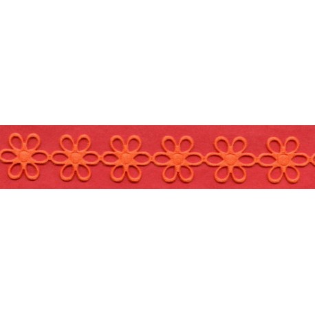 Flower Lace Trim art. T-32 color 1875 - orange/1 m