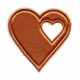 Application-heart art.A20, 40x40x3mm, brown/1 pc.