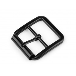 Single Prong Center Bar Buckle art. 060953/25mm/black lacquered /1 pc.