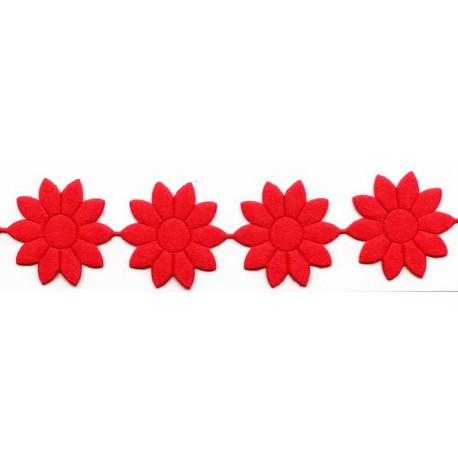 Flower Trim Ribbon art.T-05, color 1860 - red/1m