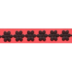Flower Trim Ribbon art.T-01, color 4470 - black/1 m
