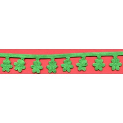 Flower Edge Trim Ribbon art.T-30, color 3600 - green/1 m