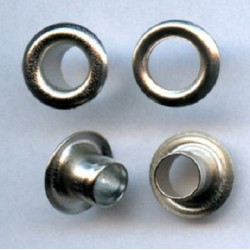 Eyelets of brass with Washer 6 mm long Barrel art. OMS06DP nickel/100 pcs.