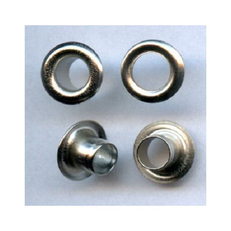 Eyelets of brass with Washer 6 mm long Barrel art. OMS06DP nickel/100 pcs.