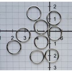 Žiedeliai petnešėlėms metaliniai 10 mm sidabro sp., be nikelio/2 vnt.