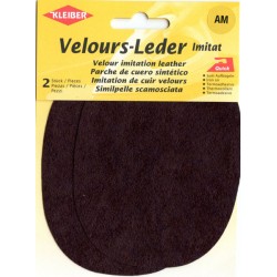 Velour imitation leather patches art. 877-03, dark brown, 13 x 10 cm/2 pcs.