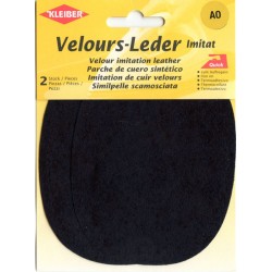 Velour imitation leather patches art. 877-06, black, 13 x 10 cm/2 pcs.