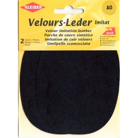 Velour imitation leather patches art. 877-06, black, 13 x 10 cm/2 pcs.
