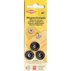 Sew-on magnetic clasp-button 18 mm/nickel/3 pcs.