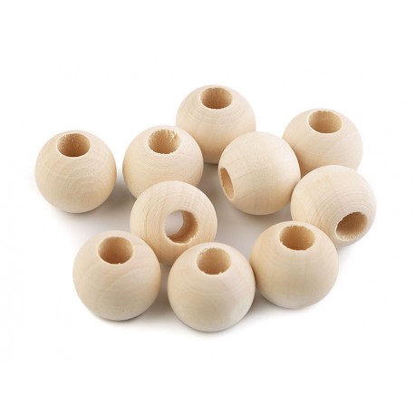 Round Unfinished Natural Wood Beads Ø20 mm/1pc.