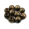 Round painted Wood Beads Ø20 mm, green khaki/1pc.