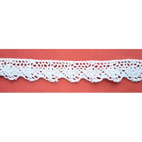 Cotton Lace Trim art.C-091/18mm, white/1 m