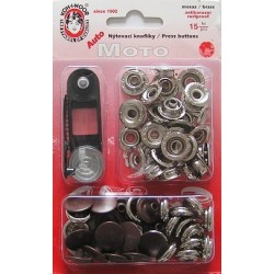 Snap fasteners "Auto Moto 15"/dark brown cap/10 pcs.