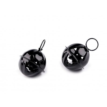 Jingle bells Halloween pumpkin Ø24 mm, black/1pc.