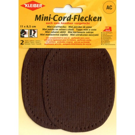 Mini-Cord-Patches 11 x 8.5 cm dark brown/2pcs.