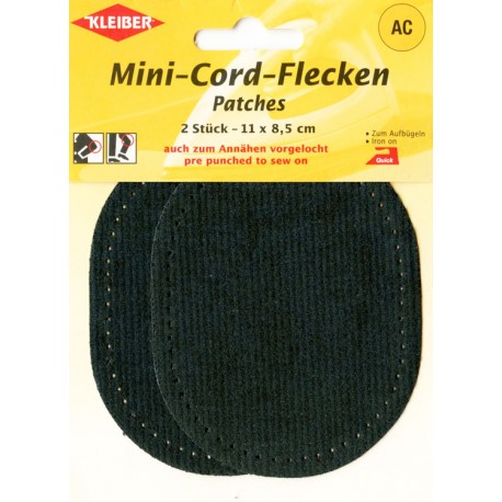 Mini-Cord-Patches 11 x 8.5 cm dark green/2pcs.