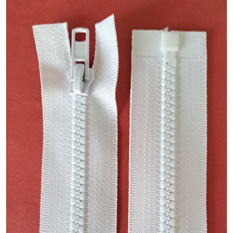 Plastic Zipper open-end P6 40 cm white/1 pc.