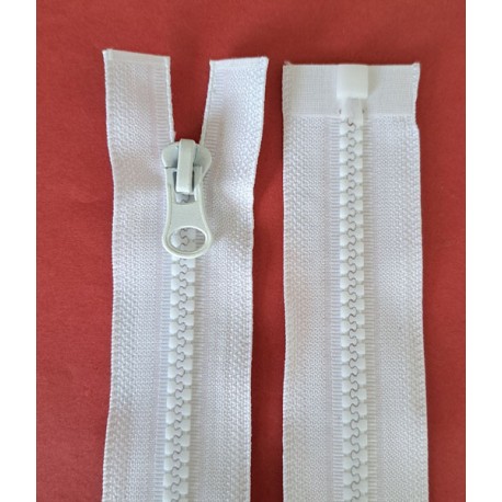 Plastic Zipper open-end P6 55 cm white/1 pc.