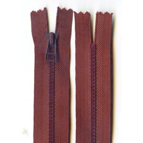 Plastic Zipper P40, 16 cm length, color T-49 - brown/1 pc.