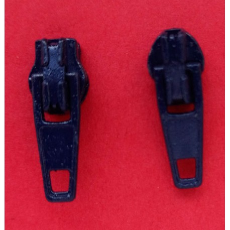 No.3 Nylon Coil Auto Lock Short Tab Sliders Zipper Pull Color - navy blue/1 pc.