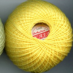 Cotton crocheting yarn "Kaja", color 305-yellow/30g/200m