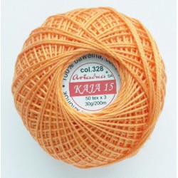 Cotton crocheting yarn "Kaja", color 328-orange/30g/200m