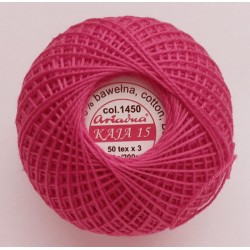 Cotton crocheting yarn "Kaja", color 1450-crimson/30g/200m