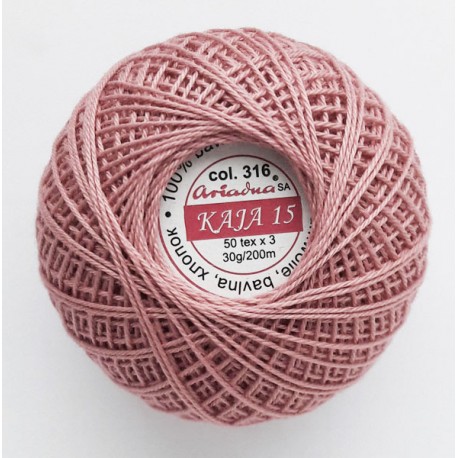 3567/316 Cotton crocheting yarn "Kaja", color 316-old pink/30g/200m