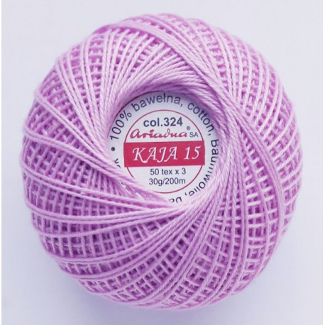 Cotton crocheting yarn "Kaja", color 324-lilac/30g/200m