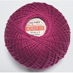 Cotton crocheting yarn "Kaja", color 1453-dark lilac/30g/200m