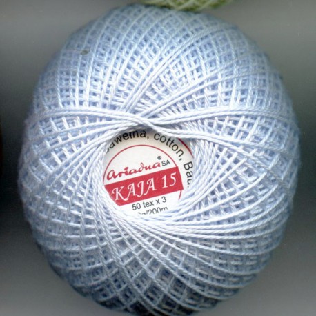 Cotton crocheting yarn "Kaja", color 303-sky blue/30g/200m