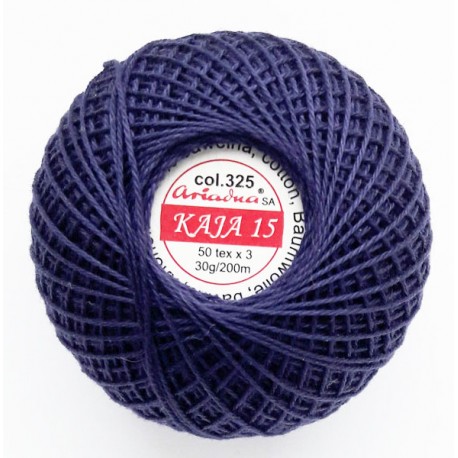 Cotton crocheting yarn "Kaja", color 308-dark blue/30g/200m