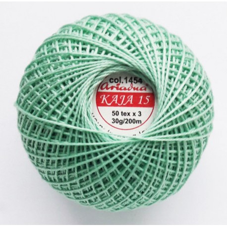 Cotton crocheting yarn "Kaja", color 1454-mint/30g/200m