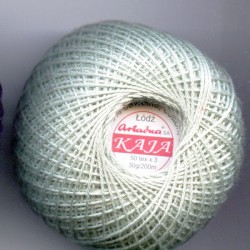 Cotton crocheting yarn "Kaja", color 309-green gray/30g/200m