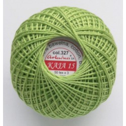 Cotton crocheting yarn "Kaja", color 327-light green/30g/200m