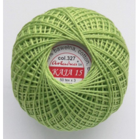 Cotton crocheting yarn "Kaja", color 327-light green/30g/200m