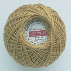 Cotton crocheting yarn "Kaja", color 331-dark beige/30g/200m