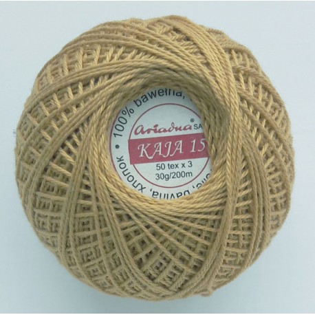 Cotton crocheting yarn "Kaja", color 331-dark beige/30g/200m