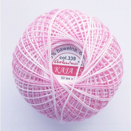 Cotton crocheting yarn "Kaja", color 339-light rose shaded /30g/200m