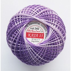Cotton crocheting yarn "Kaja", color 342-violet shaded /30g/200m