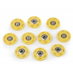 Sew on Plastic Press Snap Fasteners Ø 25 mm, yellow, rustproof/1 pc.