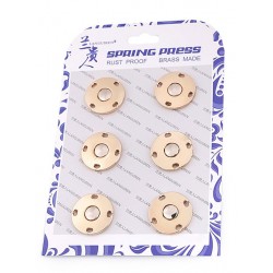 Sew on Brass Snap Fasteners Ø 20 mm, gold/6 pcs.