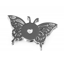 Sew on Brass Snap Fasteners "Butterfly", silver/1 pc.