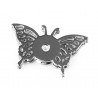 Sew on Brass Snap Fasteners "Butterfly", silver/1 pc.