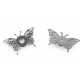 Sew on Brass Snap Fasteners "Butterfly", silver/1 pc.