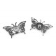 Sew on Brass Snap Fasteners "Butterfly", silver/1 pc.